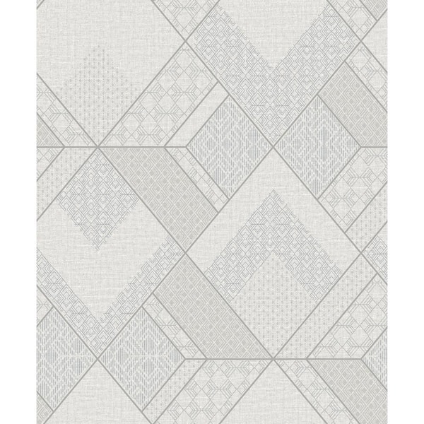 Sirpi Castle White Geometric Vinyl Peelable Wallpaper (Covers 56.4 sq. ft.)