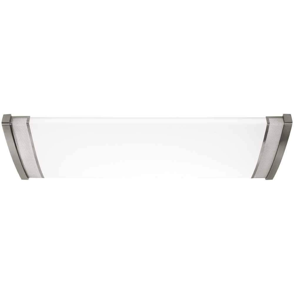 49 in. Modern Brushed Nickel Selectable CCT Integrated LED Flush Mount for 