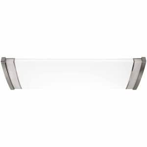 Screen 49 in. 1-Light Brushed Nickel Selectable LED CCT Flush Mount