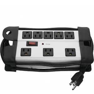 6 ft. Extension Cord 8-Outlets Heavy Duty Power Strip Surge Protector in Gray with Wide Spaced Outlets