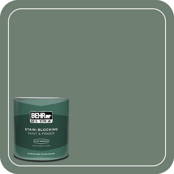 BEHR ULTRA 1 qt. #460F-5 Island Palm Extra Durable Semi-Gloss Enamel Interior Paint & Primer