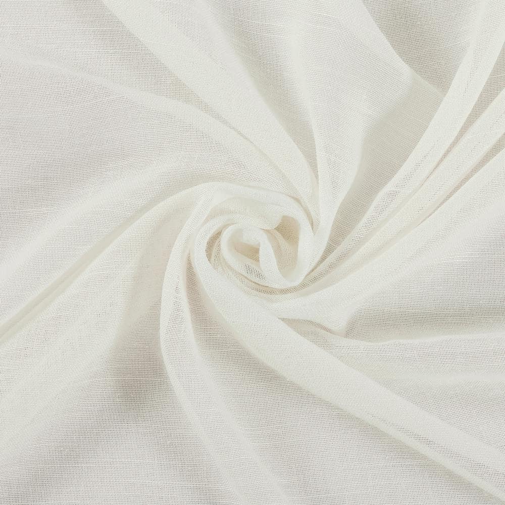 Ivory Sheer Linen Blend Grommet Top Curtain Panel 52" x 84"