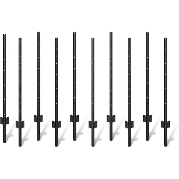 4 ft. 6 Piece Garden Fence Post Set, Heavy-Duty U-Shaped Metal Posts For Wire Mesh Fences, No-Dig Temporary Fence Posts