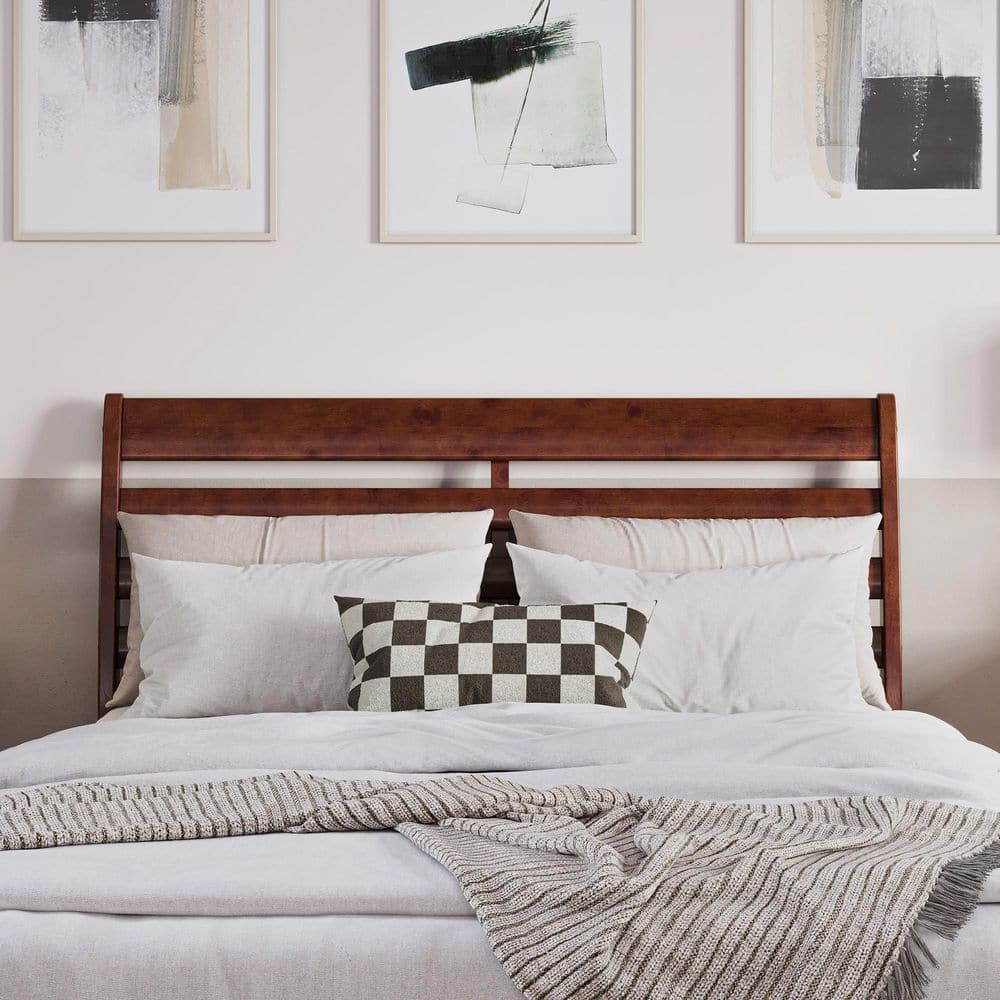 Savannah Walnut Full Solid Wood Low Profile Platform Bed