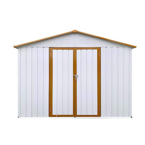 Siavonce 6 ft. x 8 ft. Metal Garden Sheds Outdoor Storage Sheds White, 48 sq. ft.