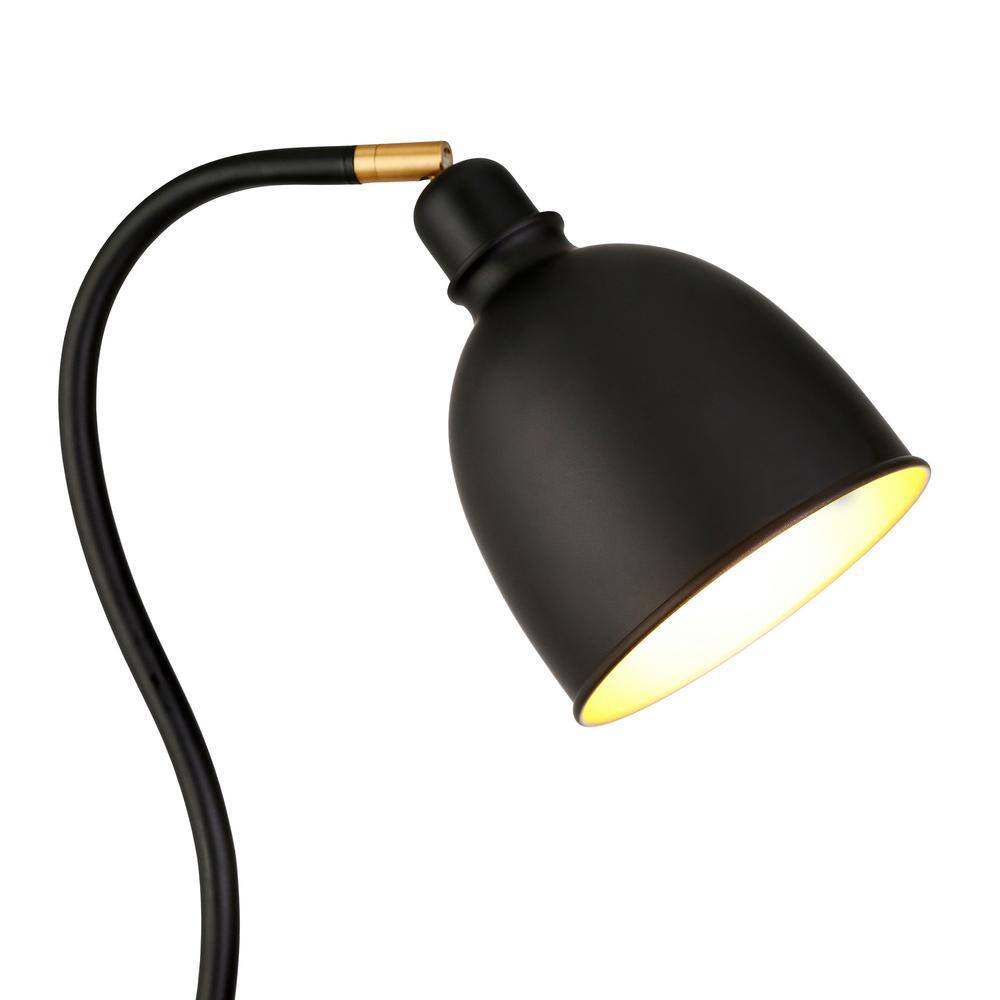 Adjustable Blackened Bronze Arc Floor Lamp with Dome Shade