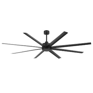 Wesley 7 ft. Indoor/Covered Outdoor Industrial Black Ceiling Fans without Light with Downrod and Remote Included