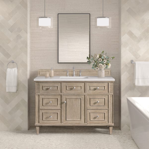 James Martin Vanities Lorelai 47.88 in. W x 23.5 in. D x 32.88 in. H Bath Vanity Cabinet Without Top in Whitewashed Oak