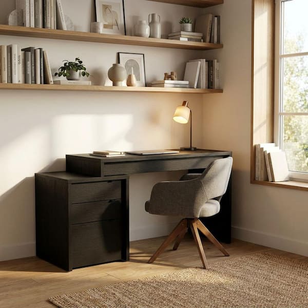 Chrono 3-Drawer Black Wood 19 in. W Vertical File Cabinet
