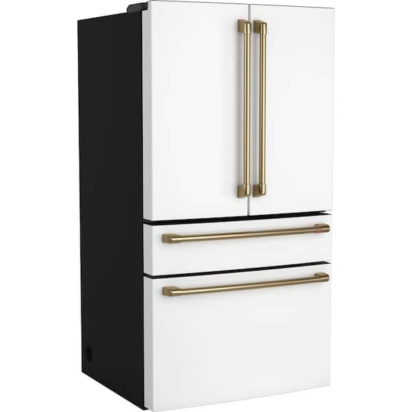 36 in. 23.2 cu. ft. Counter-Depth 4-Door French-Door Refrigerator in Matte White w/ Dual-Dispense AutoFill Pitcher