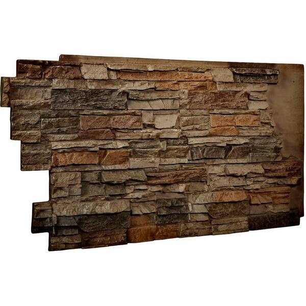 Ekena Millwork 1-1/2 in. x 48 in. x 25 in. Terrastone Urethane Stacked Stone Wall Panel