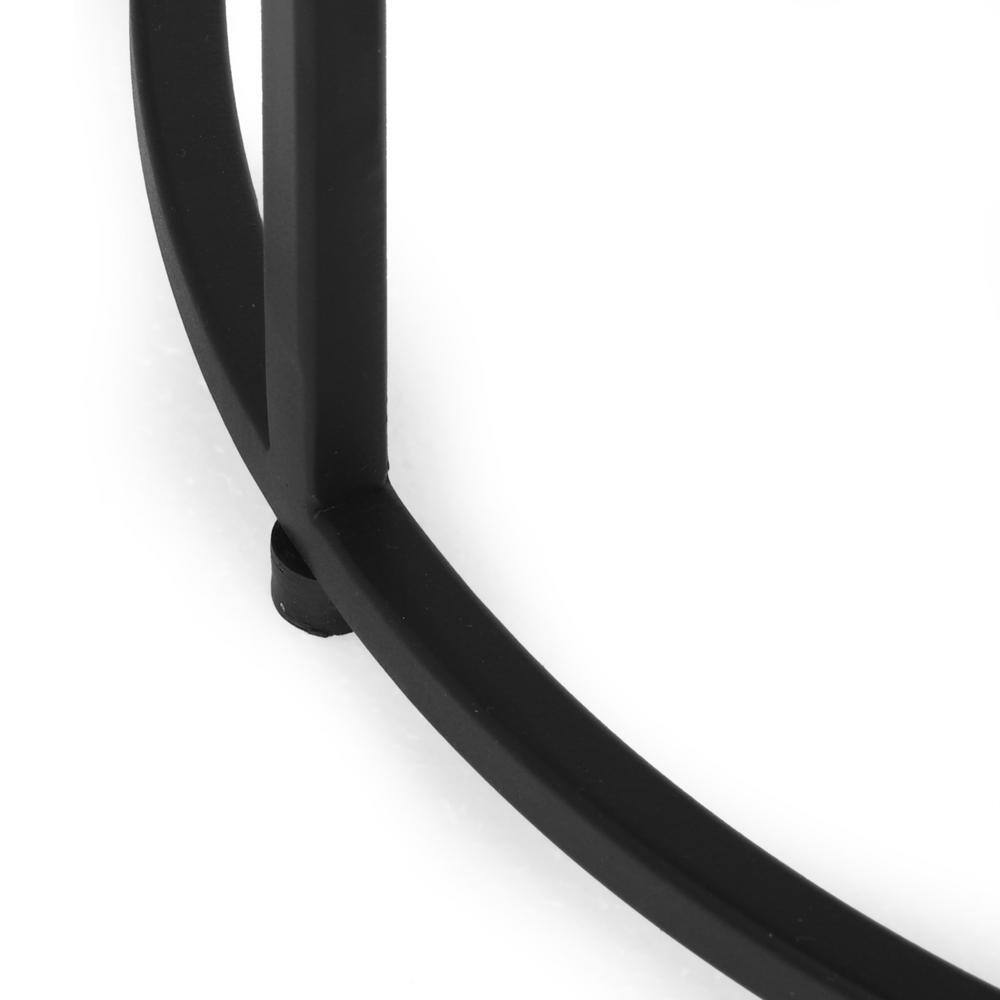 Modern Round Black and Silver Aluminum Side Table