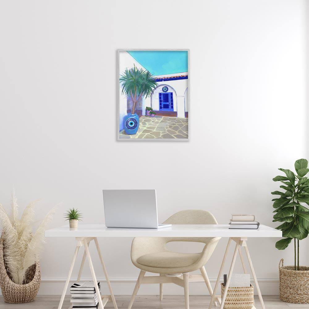 Tranquil Tropical Villa by Matthew Piotrowicz Gray Framed Architecture Giclee Art Print 30 in. x 24 in. price history on PriceWatchPro