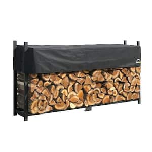 8 ft. W x 4 ft. H x 1 ft. D Ultra-Duty, High-Grade Steel Firewood Rack with Premium Wood Rack and 2-Way Adjustable Cover