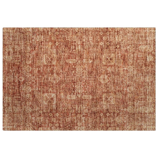 Dream Shag Premium Machine Washable Abstract ADS637 Paprika 2 ft. x 3 ft. Accent Rug