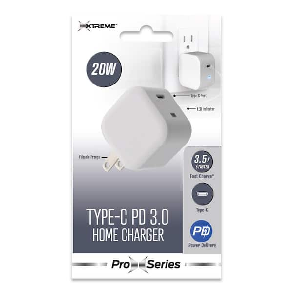 18W Ultra Pro PD Type C Fast Charge Power Adapter, White