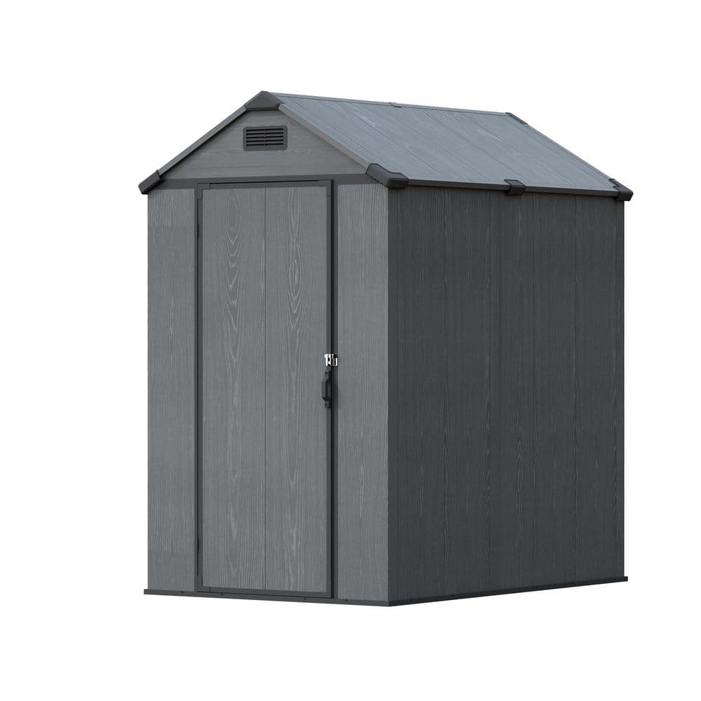 Patiowell 4 ft. W x 6 ft. D Plastic Outdoor Storage Resin Shed