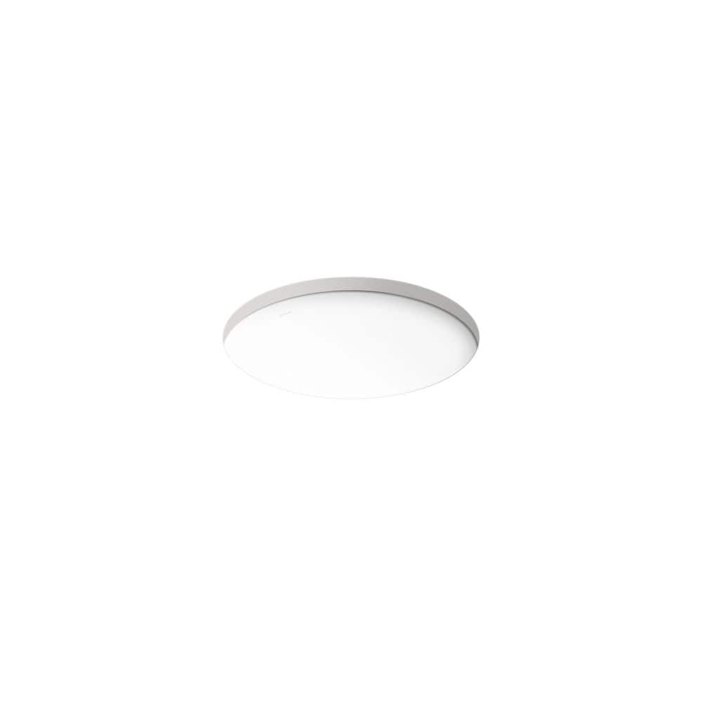 White Round Ceramic Undermount Bathroom Sink
