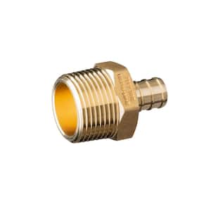 1/2 in. Barb x 3/4 in. MPT Crimp Brass Male Adapter, Bag of 50