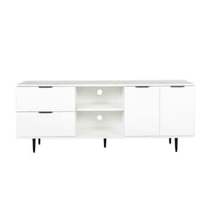 White Particle Board TV Stand Fits TVs Upto 35 to 60 in.