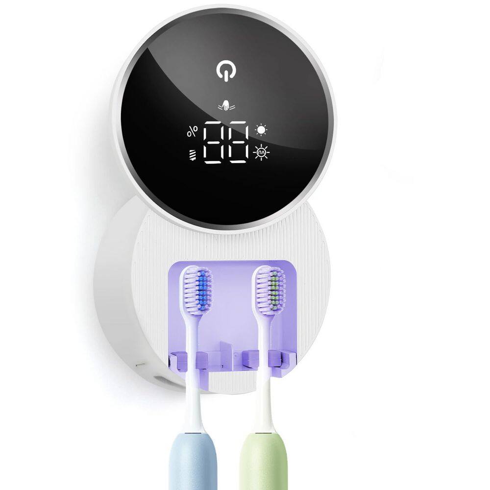 White Auto-Inductive UV Toothbrush Sanitizer Holder with 140°F Smart Drying, Wall-Mounted Organizer for Electric Brushes price history on PriceWatchPro