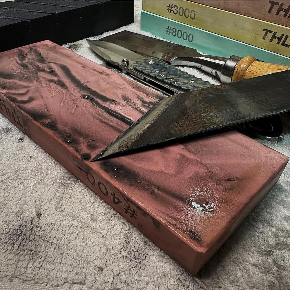 7 in. 400/1000/3000/8000-Grit Corundum Whetstone with Flattening Stone Sharpening Holder Angle Guide Set price history on PriceWatchPro
