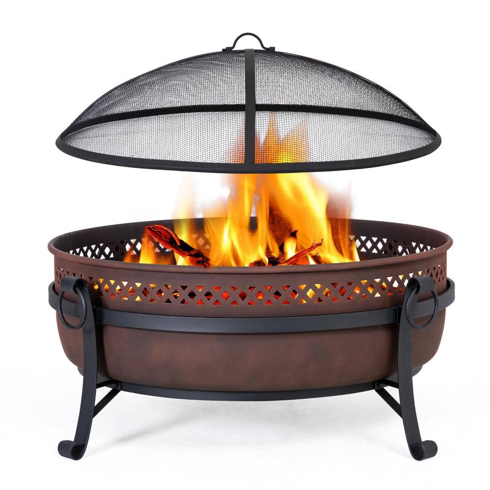 Reviews for Atesun 34 in. Outdoor Patio Fire Pit with Mesh Spark Screen