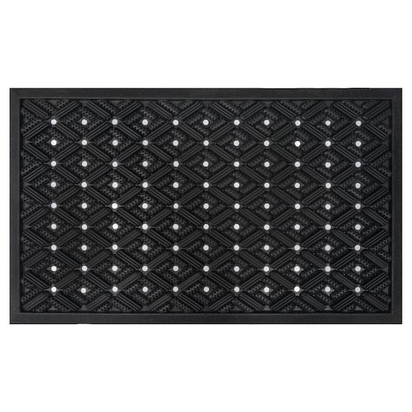Diamond Rubber 18 in. x 30 in. Indoor/Outdoor Black Doormat