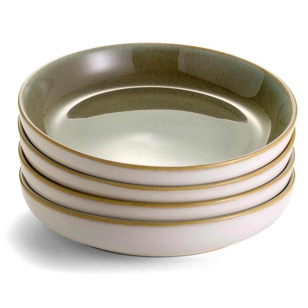 Resona 41 fl.oz. Moss Green Stoneware Bowls (Set of 4)