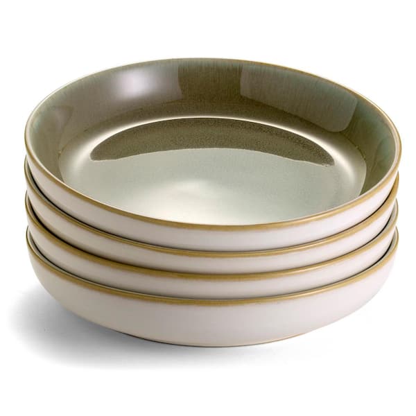 Resona 41 fl.oz. Moss Green Stoneware Bowls (Set of 4)