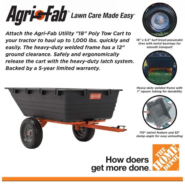 1000 lbs. Load Capacity Poly Tow Dump Cart