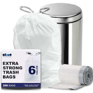 17 in. x 20 in. 6 Gal. White Drawstring Bags, 0.7 mil (100-Count)