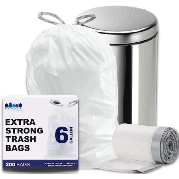 Plasticplace 6 Gallon Trash Bags, Clear (100 Count)