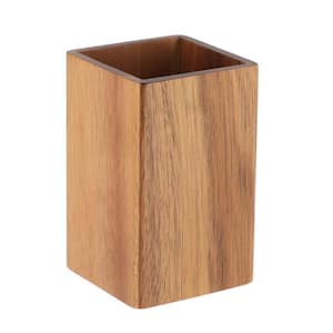 Acacia Bath Tumbler Cup/Toothbrush Holder in Wood Brown