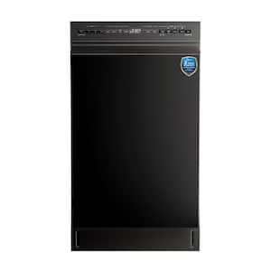 18 in. Front Control Built-In Dishwasher in Black with 6-Cycles, Stainless Steel Tub, Heated Dry, ENERGY STAR, 52 dBA