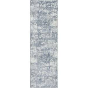 Wilton Collection 2 ft. 3 in. x 7 ft. 3 in. Gray Indoor Modern Abstract Area Rug