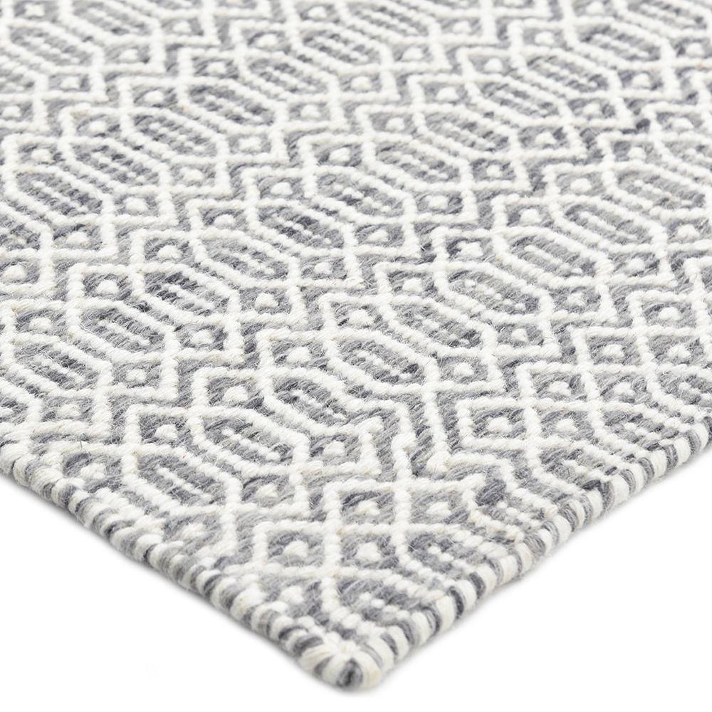 Slate Geometric Flat Woven Wool 9' x 12' Area Rug