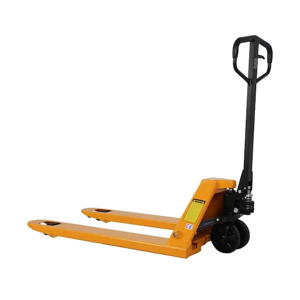 Durable Industrial Hydraulic 5500 lbs. Manual Pallet Truck with Nylon Wheels 3 in. Lowered