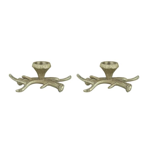 Unbranded 8" L x 3-1/2" W x 3-1/2" H, Nickel Aluminum Solid, Table Decorative Candle Holder Stand. Set of 2.
