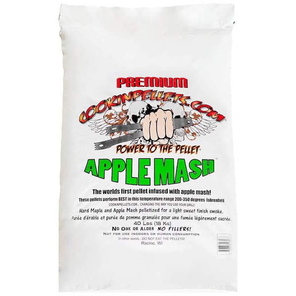 COOKINPELLETS.COM 40 lbs. Bag Apple Mash Hard Maple Smoker Smoking Wood Pellets