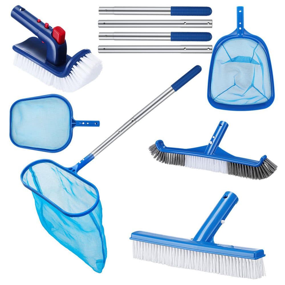 7-Piece Swimming Pool Cleaning Kit with Aluminum Adjustable Pole, Skimmer Nets and Rotatable Brushes price history on PriceWatchPro