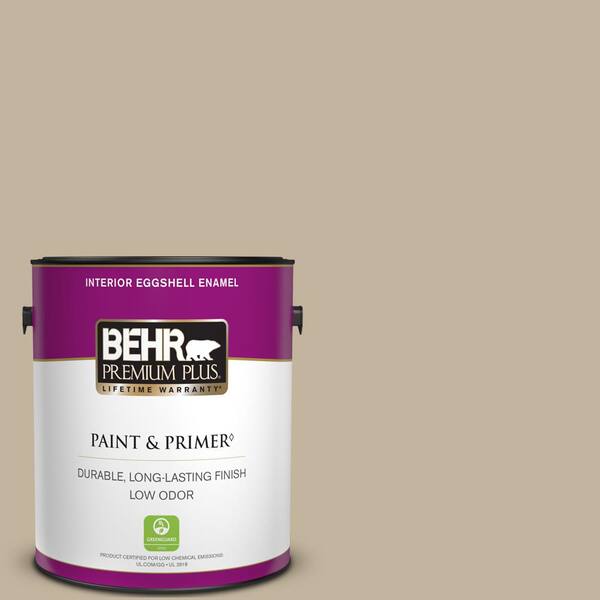 BEHR PREMIUM PLUS 1 gal. #BNC-03 Essential Brown Eggshell Enamel Low Odor Interior Paint & Primer