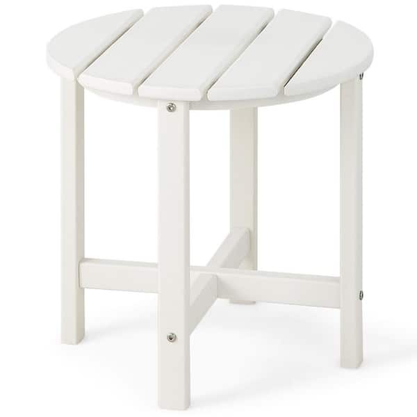 Liviza 18 in. Round HDPE Side Table in White