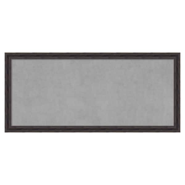 Amanti Art Rustic Pin.e Brown Narrow 51 in. x 23 in. Framed Magnetic Board