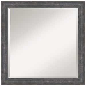 Angled Metallic Rainbow 23.25 in. x 23.25 in. Beveled Modern Square Wood Framed Bathroom Wall Mirror in Gray