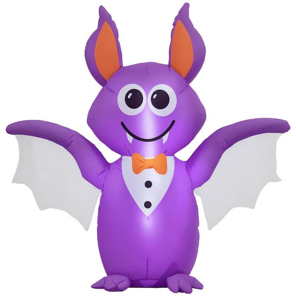 6 ft. Inflatable Halloween Decoration Bat, Blow Up Outdoor LED Yard Display, Waterproof