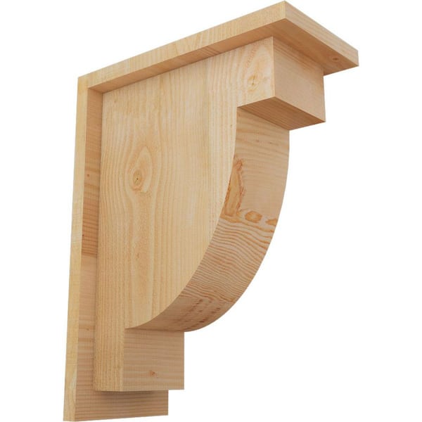 Ekena Millwork 6 in. x 12 in. x 16 in. Douglas Fir Alpine Rough Sawn Corbel with Backplate