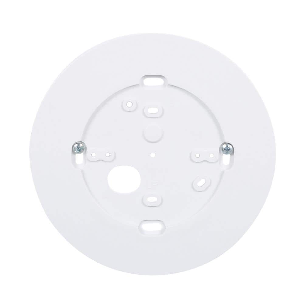 White Round Manual Heat Only Thermostat with Trim Plate