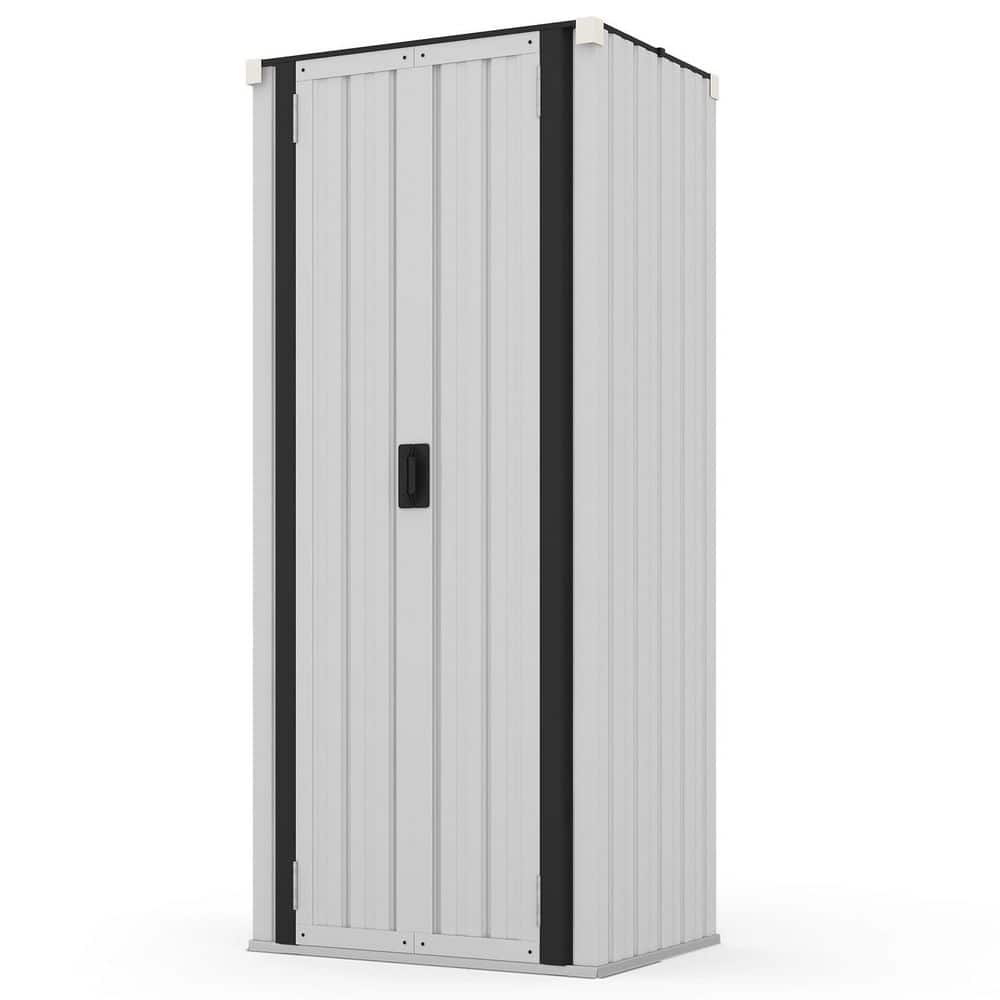 21.9 in. W x 29.9 in. D x 69.9 in. H White Metal Outdoor Storage Cabinet, Tools Storage Shed price history on PriceWatchPro