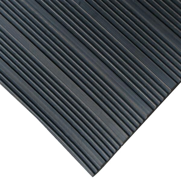 Rubber-Cal Corrugated Composite Rib 4 ft. x 25 ft. Black Rubber Flooring 100 Sq. ft.